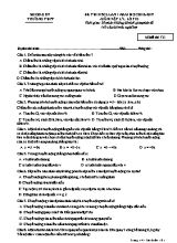 Đề khảo sát chất lượng Vật lí lớp 10 - Mã đề 121 - Năm học 2016-2017